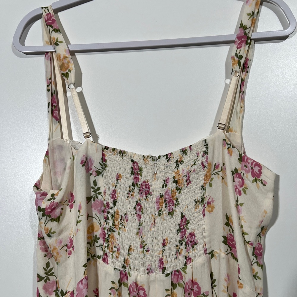 NWT Reformation Irisa Floral Trumpet Dress In Posy Print Sz 12 Pink - Picture 7 of 12